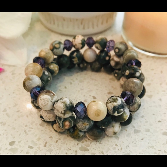 Set of 3 jasper bracelets - Picture 2 of 4